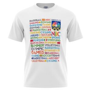 NWT RARE Vintage Barcelona 92 Olympics NBC Sports Single Stitch T-Shirt White XL